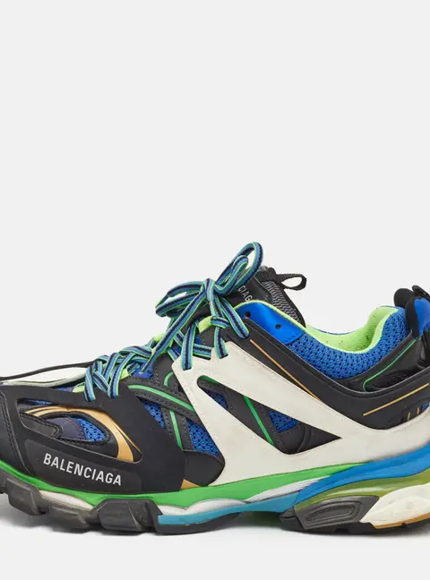 Balenciaga Track Size 44 Multicolor Faux Leather and Mesh Lace Up Sneakers