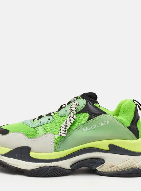 Balenciaga Triple S Size 45 Multicolor Faux Leather and Mesh Lace Up Sneakers