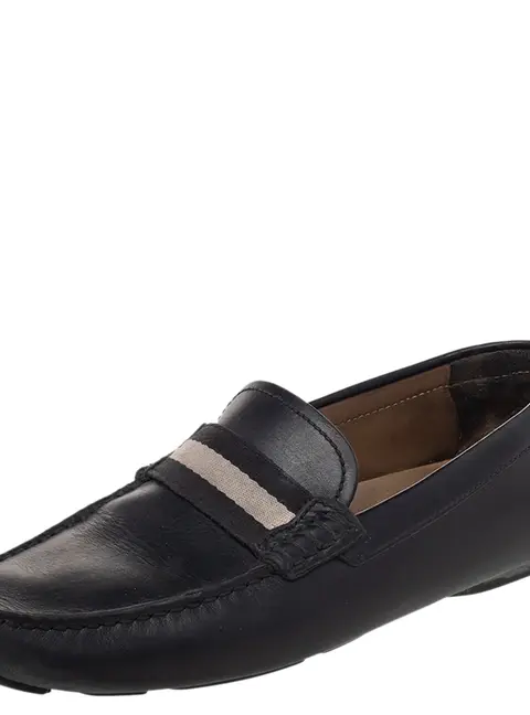 Bally Wabler Size 39 Black Leather Loafers & Moccasins