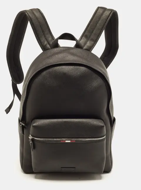 Bally Parton Black Saffiano Leather Backpack