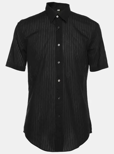 Balmain Black Cotton Knit Polo Shirt M
