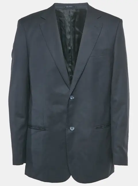 Balmain Navy Blue Wool Blend Single Breasted Blazer XXL