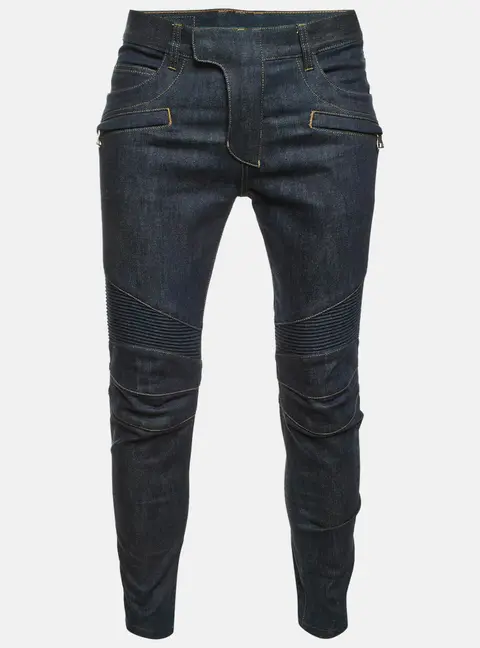 Balmain Dark Blue Denim Slim Fit Biker Jeans M/Waist 34"