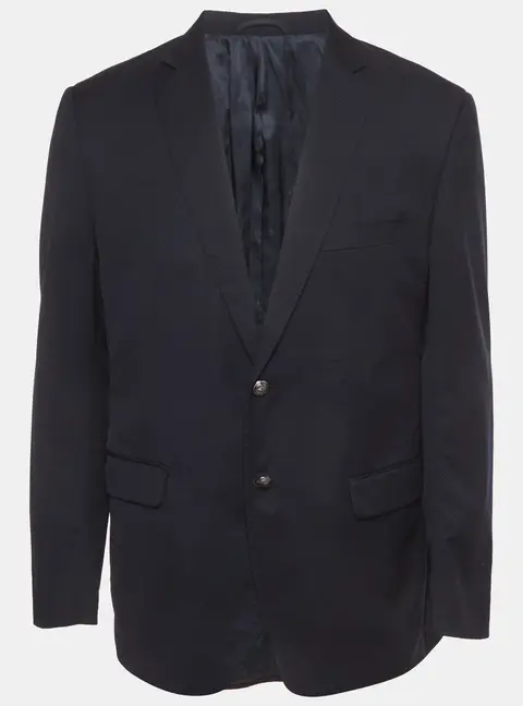 Balmain Navy Blue Wool Single-Breasted Blazer XXL