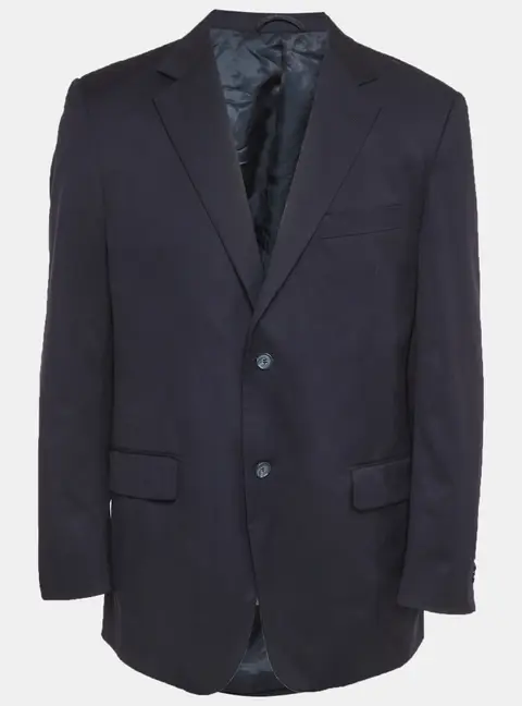 Balmain Navy Blue Wool Single Breasted Blazer XXL