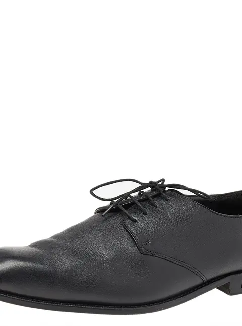 Balmain Black Leather Lace Up Derby Size 46