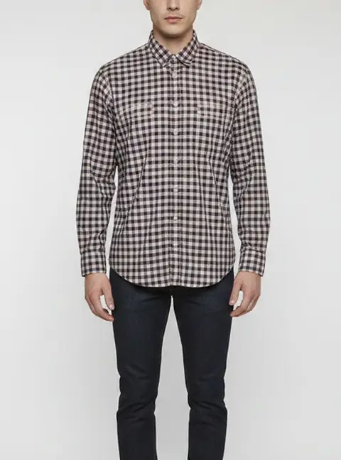Boss Orange by Hugo Boss Pink/ Blue Check Plaid Cotton Shirt XXL