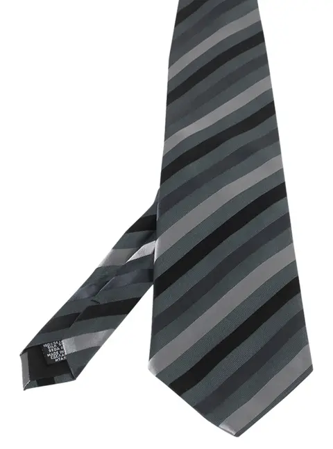 Boss By Hugo Boss Dark Grey Diagonal Striped Silk Tie