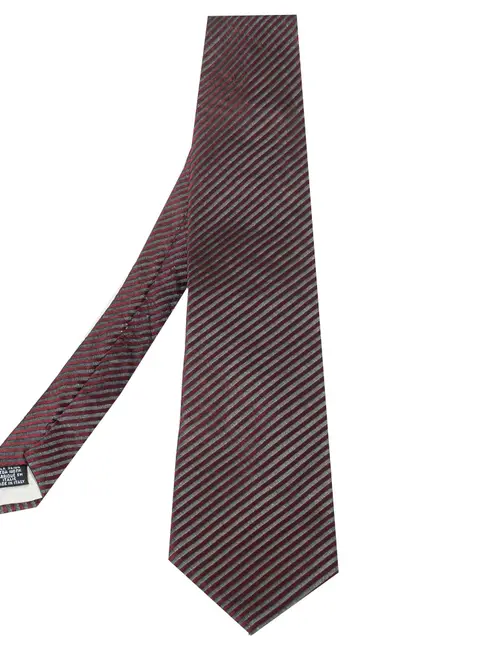 Boss By Hugo Boss Burgundy Striped Silk Jacquard Tie