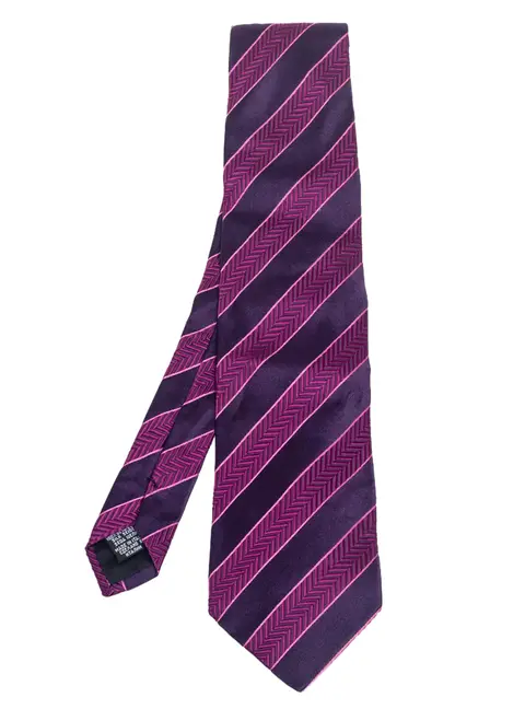 Boss By Hugo Boss Purple Striped Silk Tie