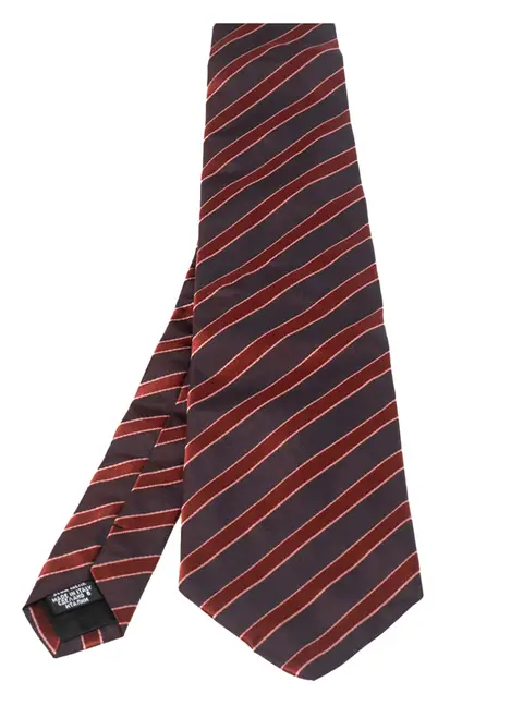 Boss By Hugo Boss Brown & Orange Striped Silk Tie