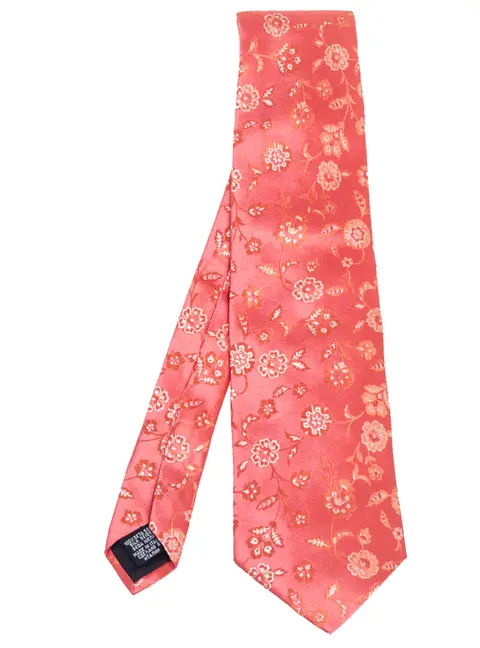 Boss By Hugo Boss Pink Floral Jacquard Silk Tie