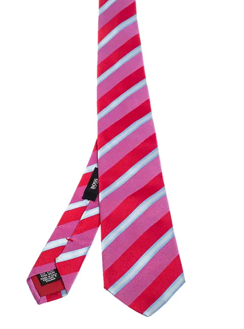 Boss By Hugo Boss Multicolor Striped Silk Narrow Tie