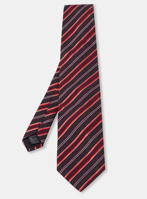 Boss By Hugo Boss Multicolor Striped Silk Wool Tie