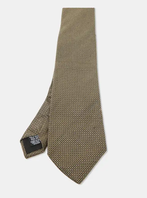 Boss By Hugo Boss Brown Patterned Silk Traditional Tie