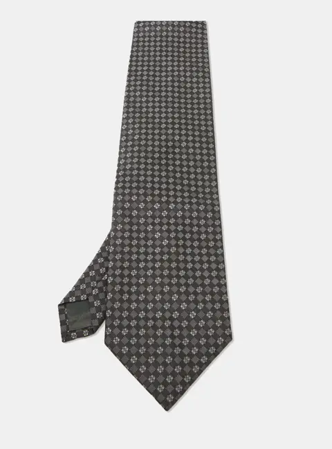 Boss By Hugo Boss Black/Grey Patterned Silk Tie
