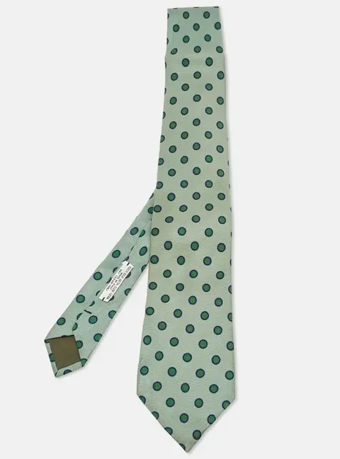 Boss By Hugo Boss Green Dot Jacquard Silk Tie