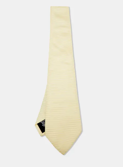 Boss By Hugo Boss Yellow Striped Silk Tie