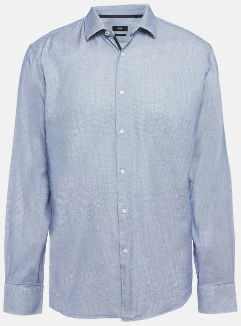 Boss By Hugo Boss Blue Patterned Cotton Button Up Shirt XXL