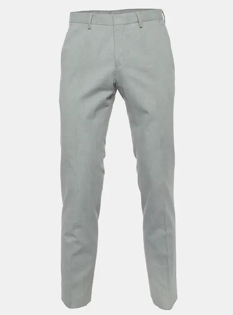 Boss By Hugo Boss Grey Herringbone Cotton Trousers S