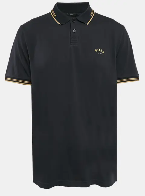 Boss By Hugo Boss Navy Blue Pique Cotton Paul Curved Polo T-Shirt XXL