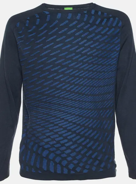 Boss by Hugo Boss Midnight Blue Cotton Ramo Crew Neck Jumper L