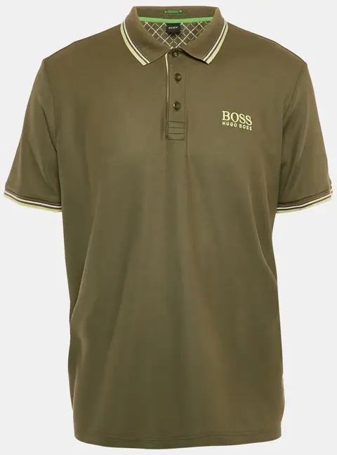 Boss By Hugo Boss Green Pique Cotton Moisture Manger Polo T-Shirt XL