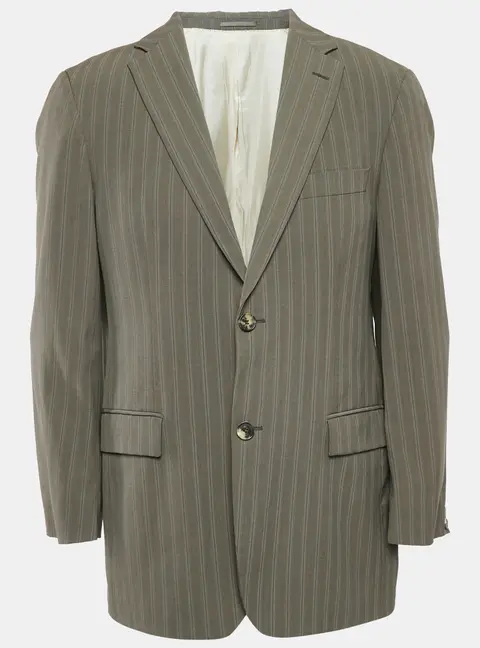 Boss By Hugo Boss Grey Stripe Wool Single Breasted Blazer M