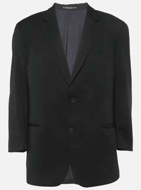 Hugo Boss Vintage Blue Wool Single Breasted Blazer S