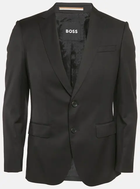 Boss By Hugo Boss Black Gabardine Single Breasted Blazer S