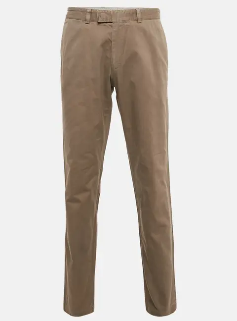 Boss By Hugo Boss Brown Gabardine Regular Fit Trousers L