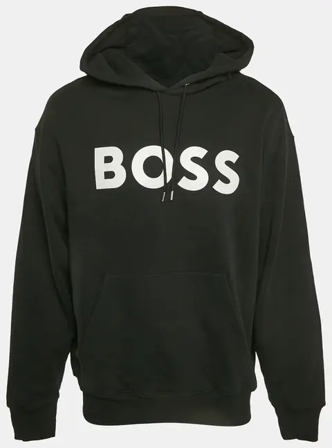 Boss By Hugo Boss Back Logo Print Cotton Knit Hoodie M