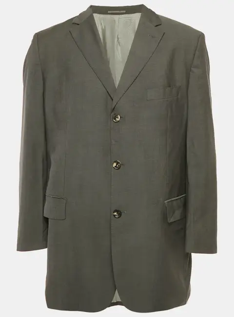 Boss By Hugo Boss Grey Virgin Wool Single Breasted Blazer XXL