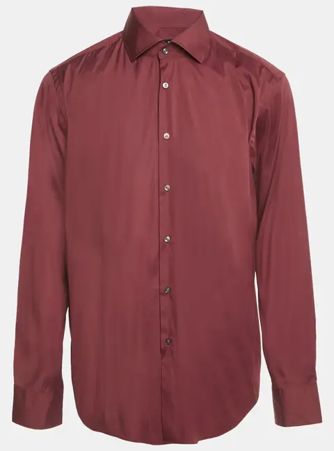 Boss By Hugo Boss Burgundy Cotton Regular Fit Shirt XXXL