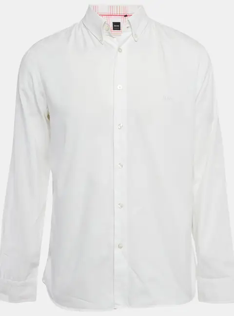 Boss Hugo Boss White Cotton Regular Fit Shirt L