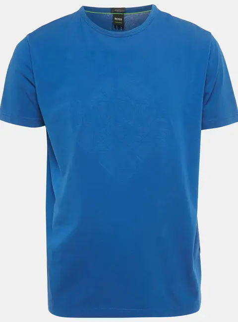 Boss By Hugo Boss Blue Logo Embossed Cotton T-Shirt XL