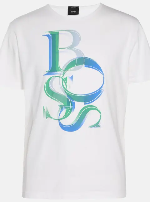 Boss By Hugo Boss White Logo Print Jersey Regular Fit T-Shirt L