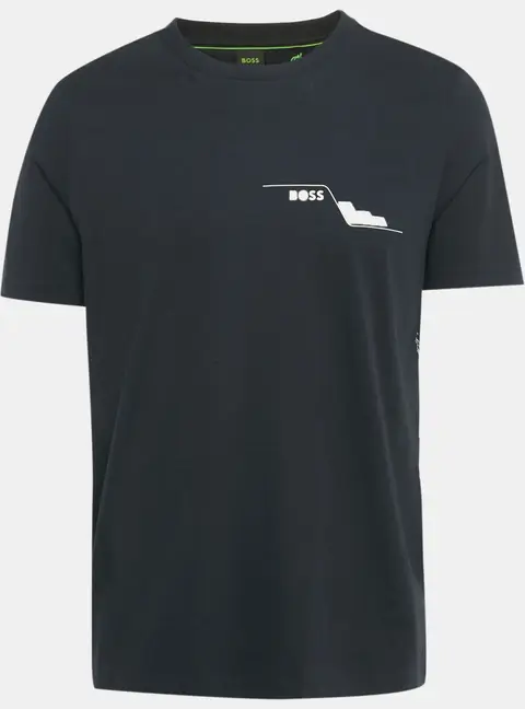 Boss By Hugo Boss Navy Blue Printed Jersey Tee3 T-Shirt M
