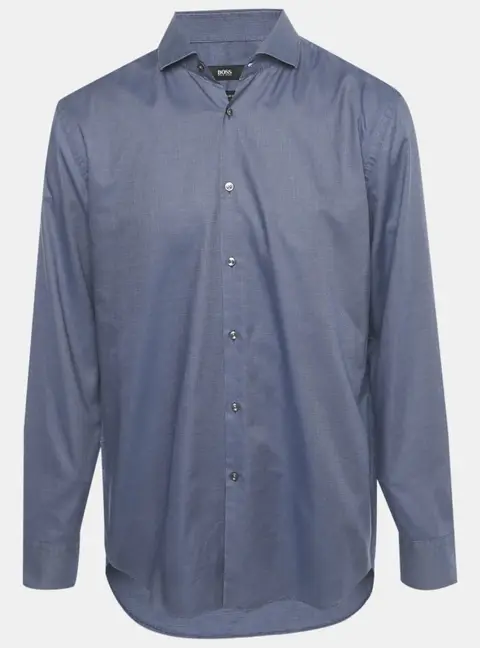 Boss By Hugo Boss Blue Cotton Slim Fit Jason Shirt XXL