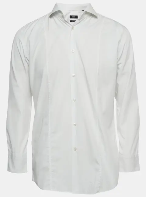 Boss By Hugo Boss White Cotton Slim Fit Philip Shirt L