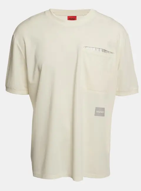 Boss By Hugo Boss Cream Logo Patch Cotton Blend T-Shirt XL