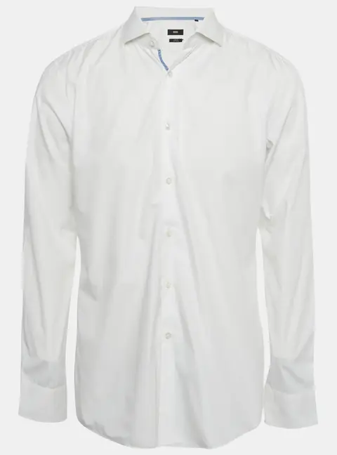 Boss By Hugo Boss White Cotton Slim Fit Shirt L