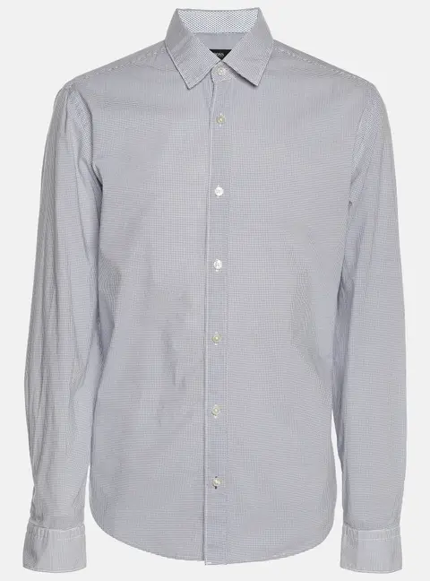 Boss By Hugo Boss Light Blue Cotton Long Sleeve Shirt M