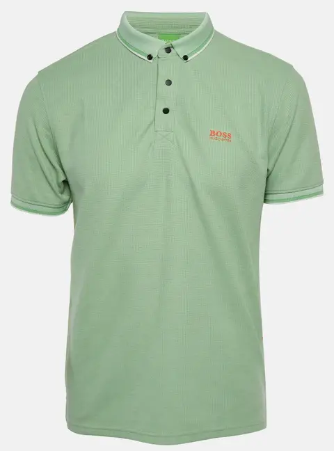 Boss By Hugo Boss Green Mesh Jersey Polo T-Shirt L
