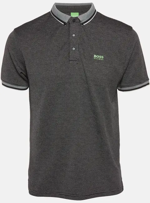 Boss By Hugo Boss Black Mesh Jersey Polo T-Shirt L