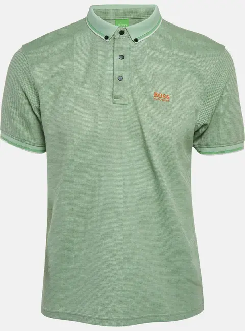 Boss By Hugo Boss Green Mesh Jersey Polo T-Shirt L