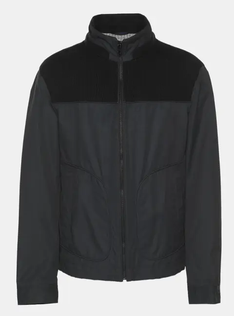Boss By Hugo Boss Navy Blue Gabardine and Rib Knit Jacket XXL