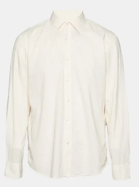 Boss By Hugo Boss Light Orange Striped Cotton Long Sleeve Shirt L