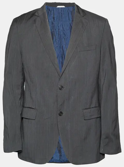 Boss By Hugo Boss Grey Striped Wool Blazer XL
