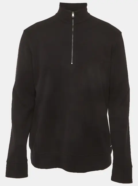Boss By Hugo Boss Black Jersey Zip-Up Sweatshirt L